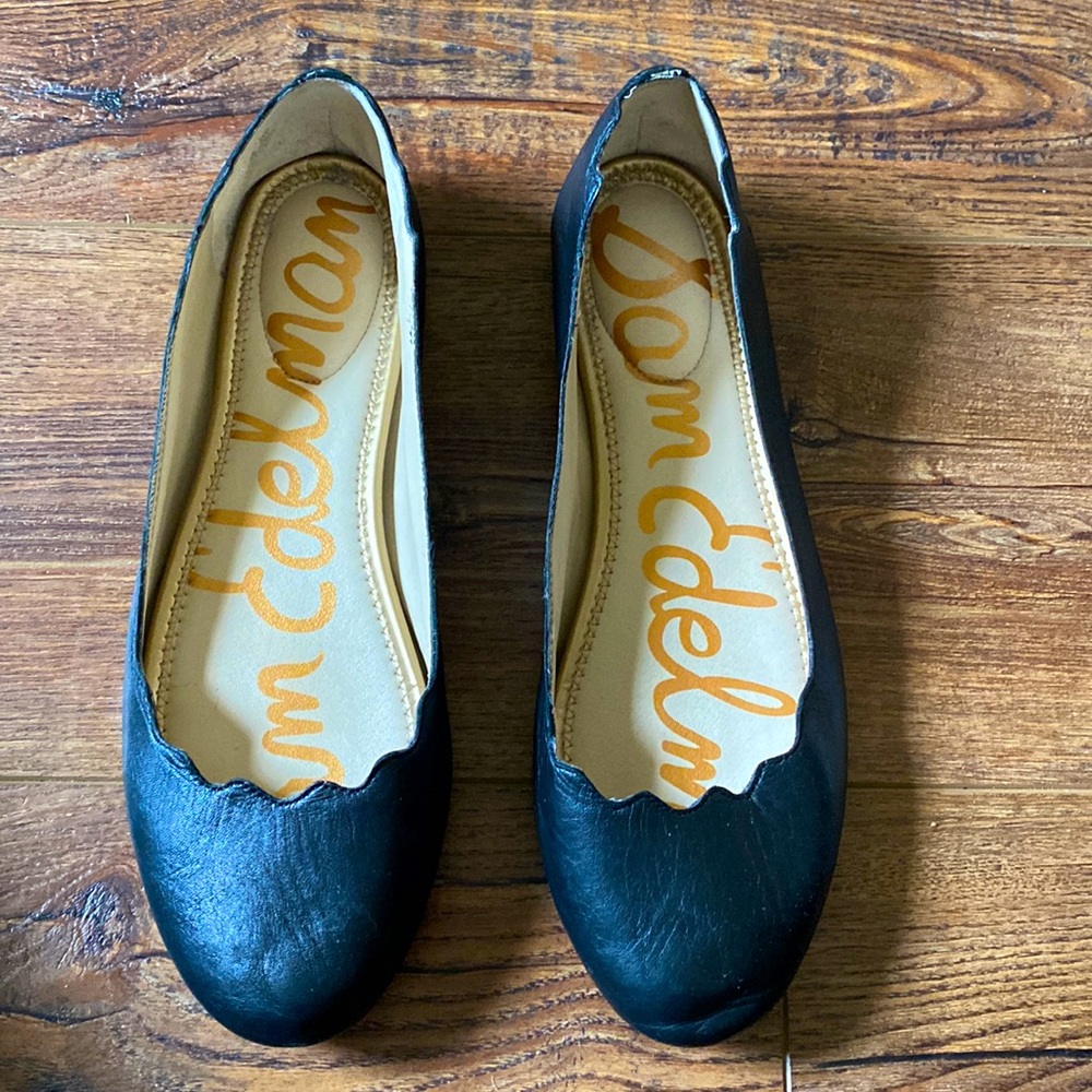 Sam Edelman Black Leather Ballet Flats size 9.5